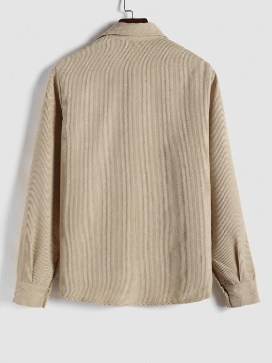 Men's Long Sleeve Shirt with Half Button Placket