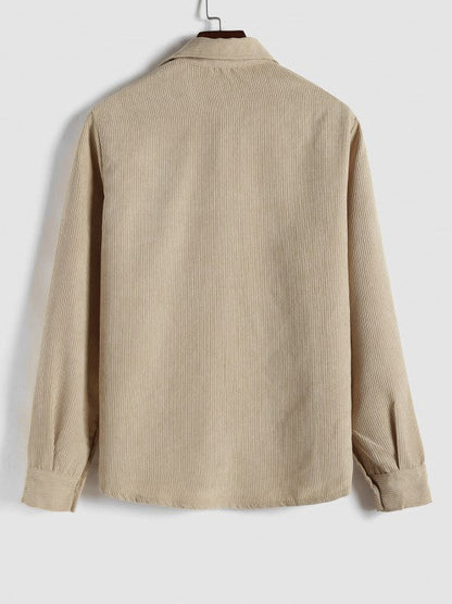 Men's Long Sleeve Shirt with Half Button Placket
