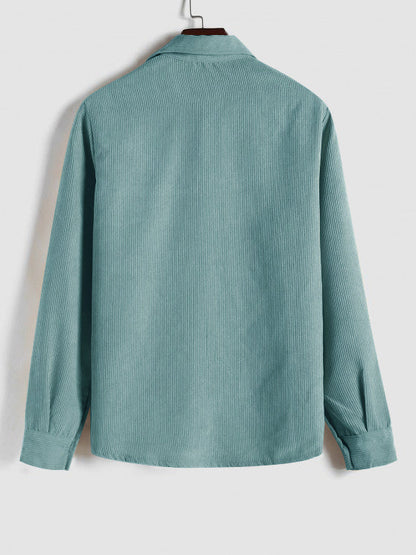 Men's Long Sleeve Shirt with Half Button Placket