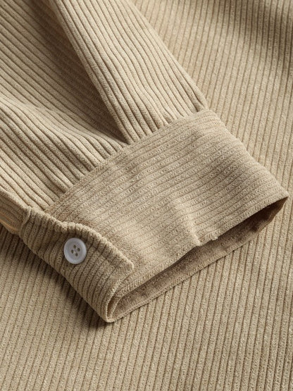 Men's Long Sleeve Shirt with Half Button Placket