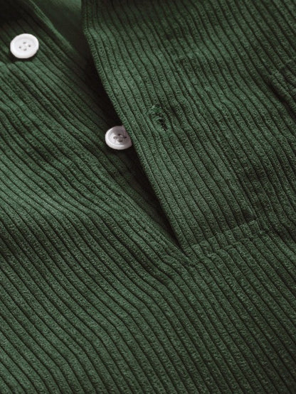 Men's Long Sleeve Shirt with Half Button Placket
