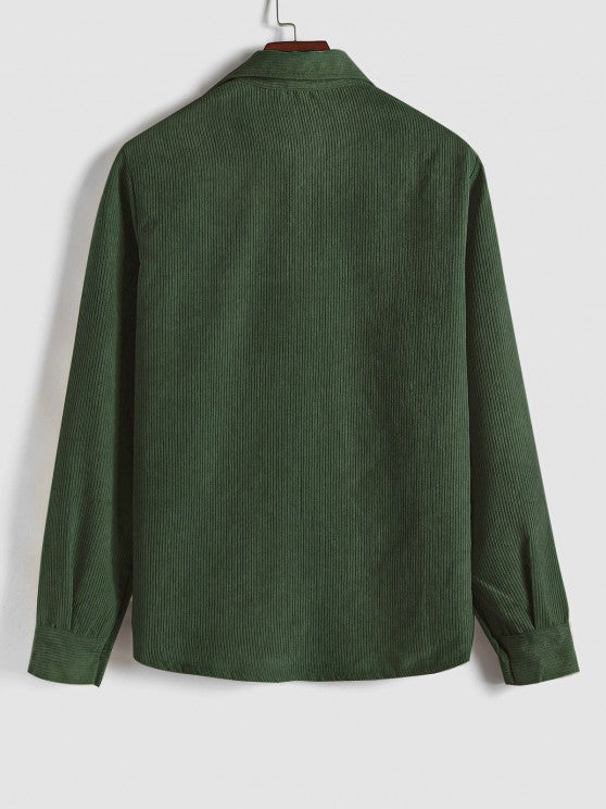 Men's Long Sleeve Shirt with Half Button Placket