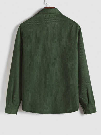 Men's Long Sleeve Shirt with Half Button Placket