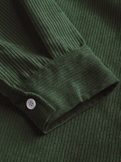 Men's Long Sleeve Shirt with Half Button Placket