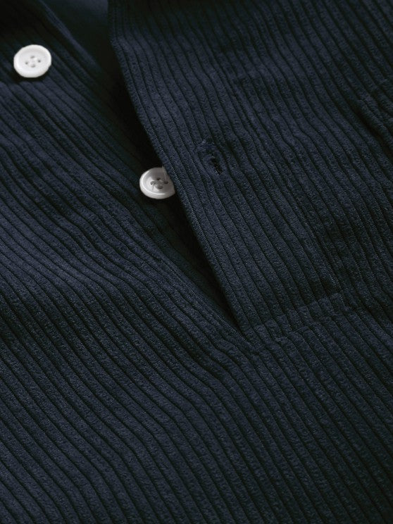Men's Long Sleeve Shirt with Half Button Placket
