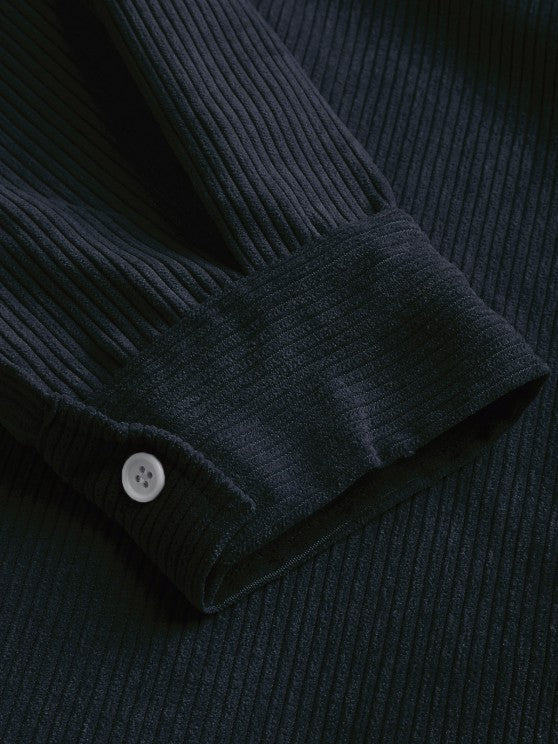 Men's Long Sleeve Shirt with Half Button Placket