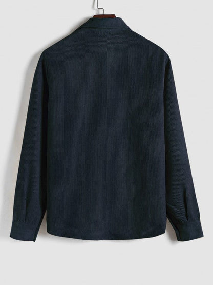 Men's Long Sleeve Shirt with Half Button Placket
