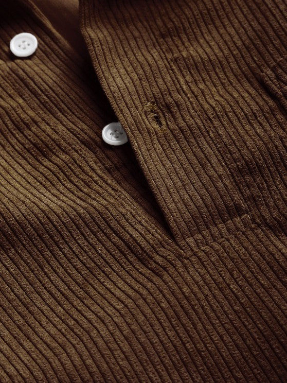Men's Long Sleeve Shirt with Half Button Placket