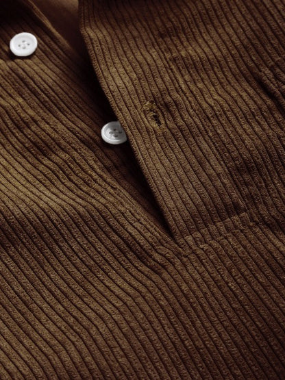 Men's Long Sleeve Shirt with Half Button Placket
