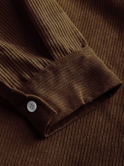 Men's Long Sleeve Shirt with Half Button Placket