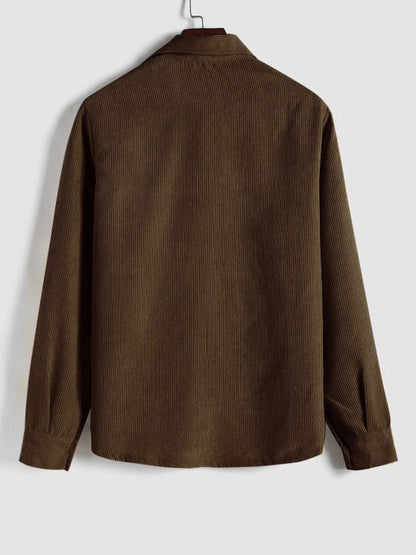 Men's Long Sleeve Shirt with Half Button Placket