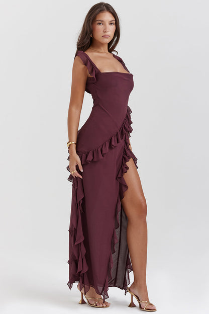 Laurine | Women's Elegant Maxi Dress with Ruffle Detail