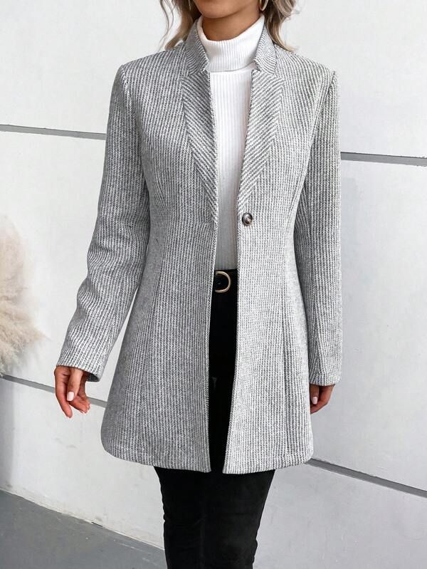 Tanja | Women's Classy Collarless Long Sleeve Outerwear
