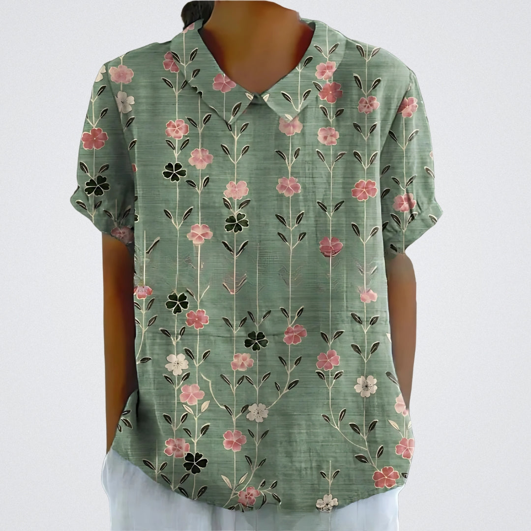 Lina | Women's Stylish Floral Blouse with Short Sleeve