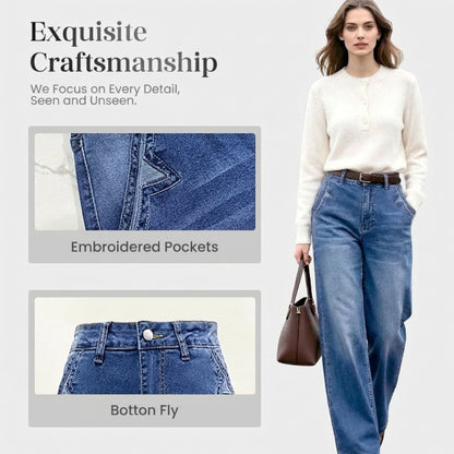 Retro High-Waisted Wide-Leg Jeans for Women