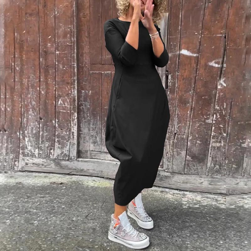 Elsbeth | Elegant Women's Midi Dress with Pocket