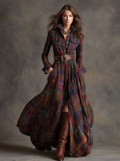 Evelyn | Women's Classic, Elegant Shirt Maxi Dress