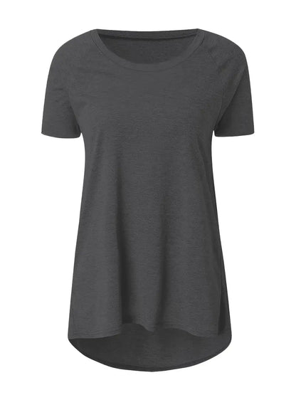 Faye | Women's Relaxed Casual Longline Crew Neck T-Shirt
