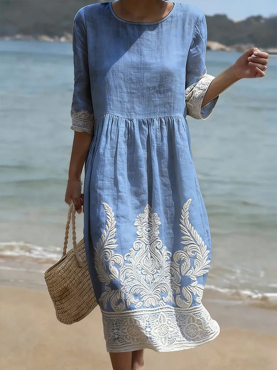 Tiffany | Women's Plant & Flower Print Midi Dress