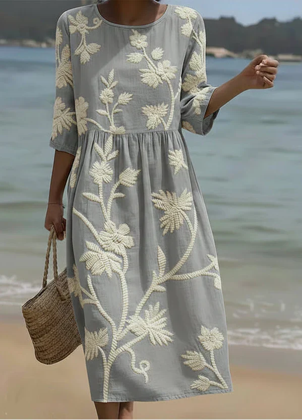 Ashley | Women's Plant & Flower Print Midi Dress