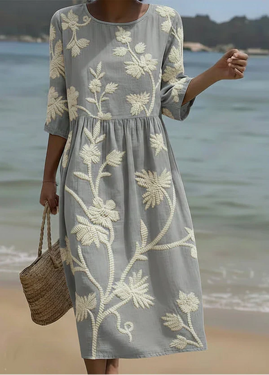 Ashley | Women's Plant & Flower Print Midi Dress