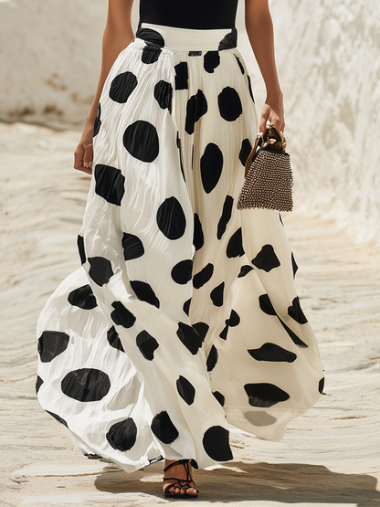 Women's Off-Shoulder Polka Dot Maxi Dress for a Vacation Vibe