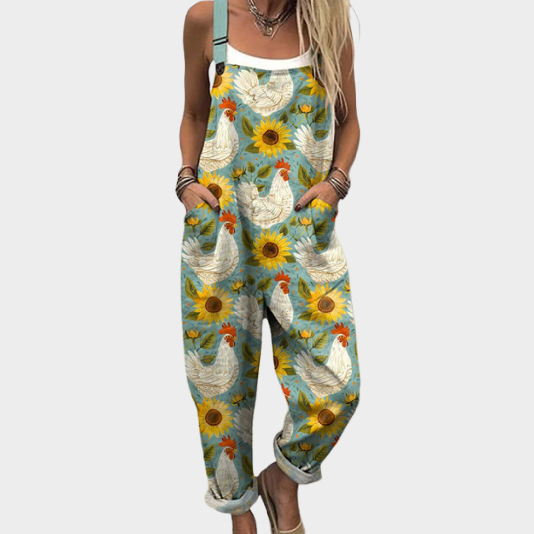 Women's Comfortable Printed Dungarees