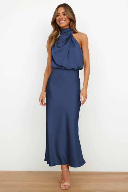Carlina | Women's Long Maxi Dress with Halterneck