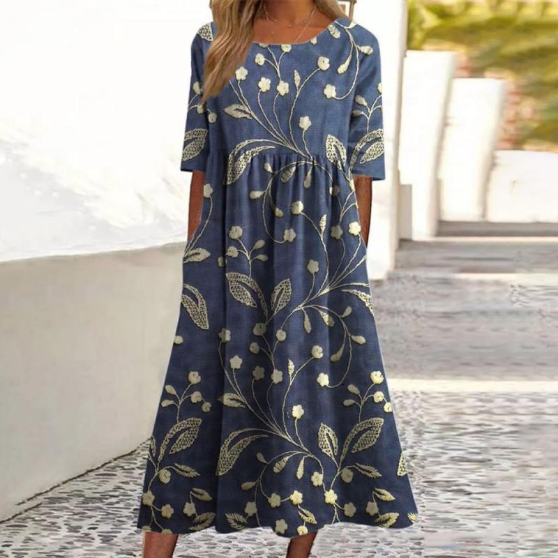 Kharen | Women's Relaxed Floral Midi Dress