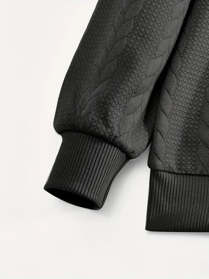 Men's Brit & Boho | Casual Jacquard Quarter-Zip Jumper
