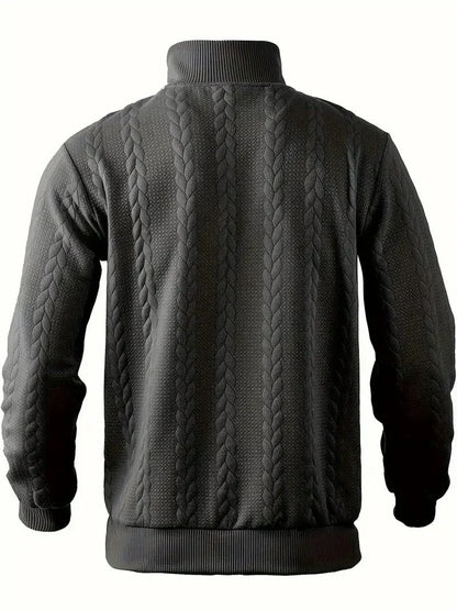 Men's Brit & Boho | Casual Jacquard Quarter-Zip Jumper