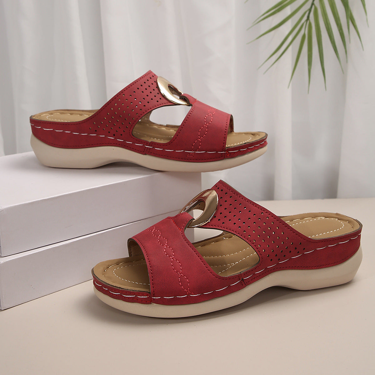 Sonia | Orthopedic Metal Ring Sandals