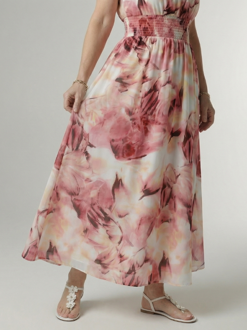 Sylin | Women's Relaxed Gathered Halter Midi Dress