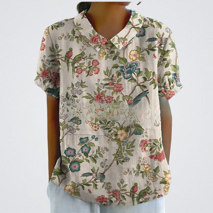 Lina | Women's Stylish Floral Blouse with Short Sleeve