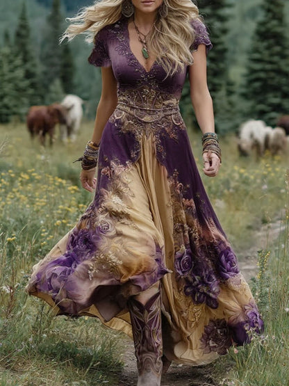Mavis | Women's Elegant Floral Maxi Dress