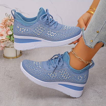 Women's Cushioned Lace-Up Comfortable Breathable Orthopedic Trainers for Everyday Wear