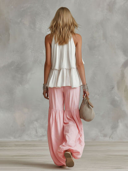 Women's Sleeveless Turtleneck Top and Trouser Set