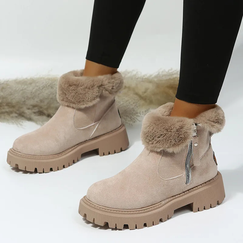 Nancy | Women's Cushioned Zip Comfortable Warm Winter Boots