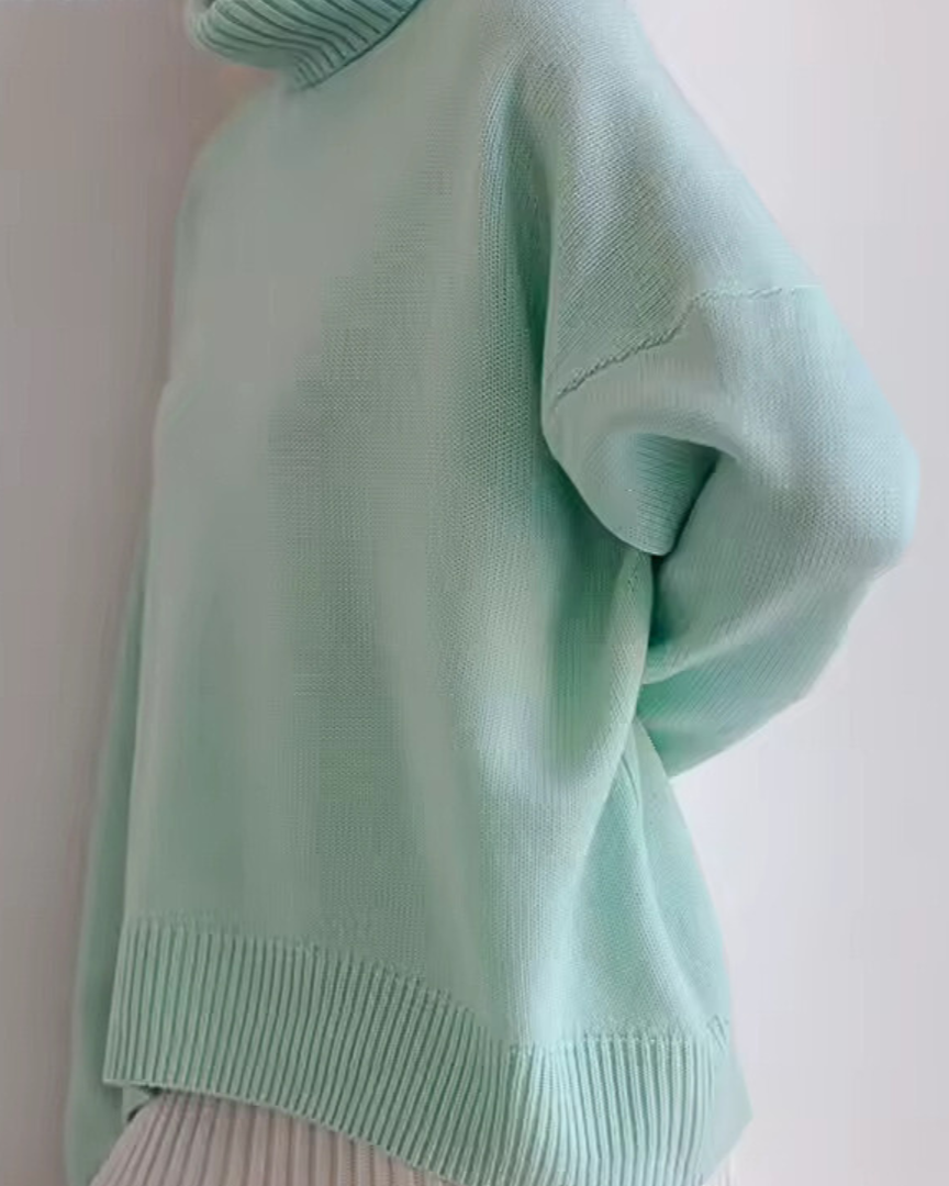 Lesley | Women's Longline Relaxed Oversized Roll Neck Jumper