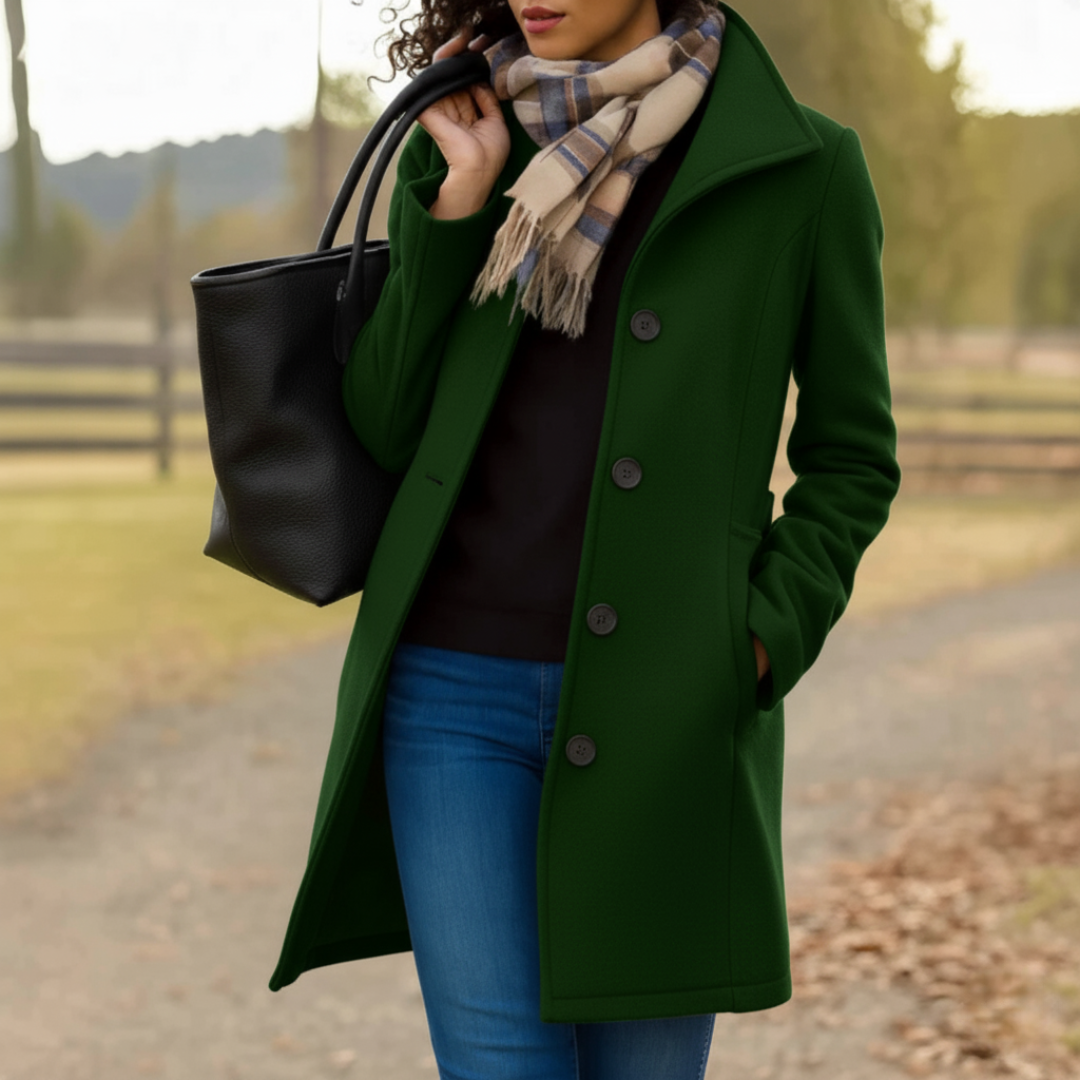 Vera | Women's Classic Mid-Length Button Coat