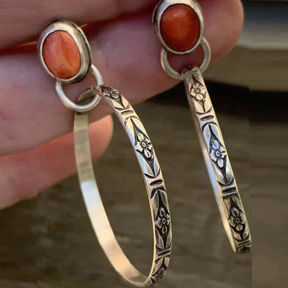 Vintage Onyx Boho Earrings