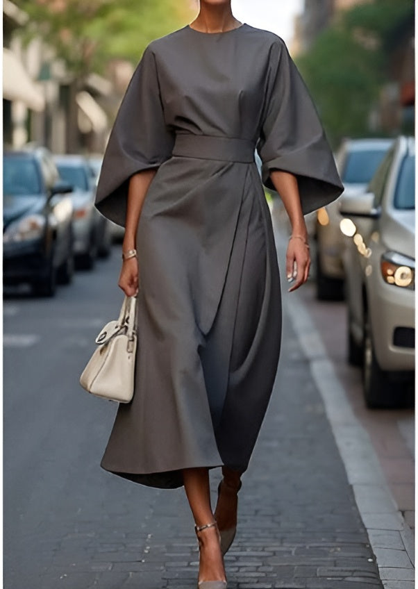 Lissey | Women's Minimalist Belted Luxe Maxi Dress