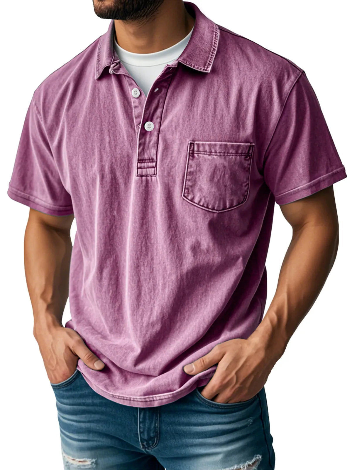 Sebastien | Men's Relaxed Casual Vintage Polo Shirt