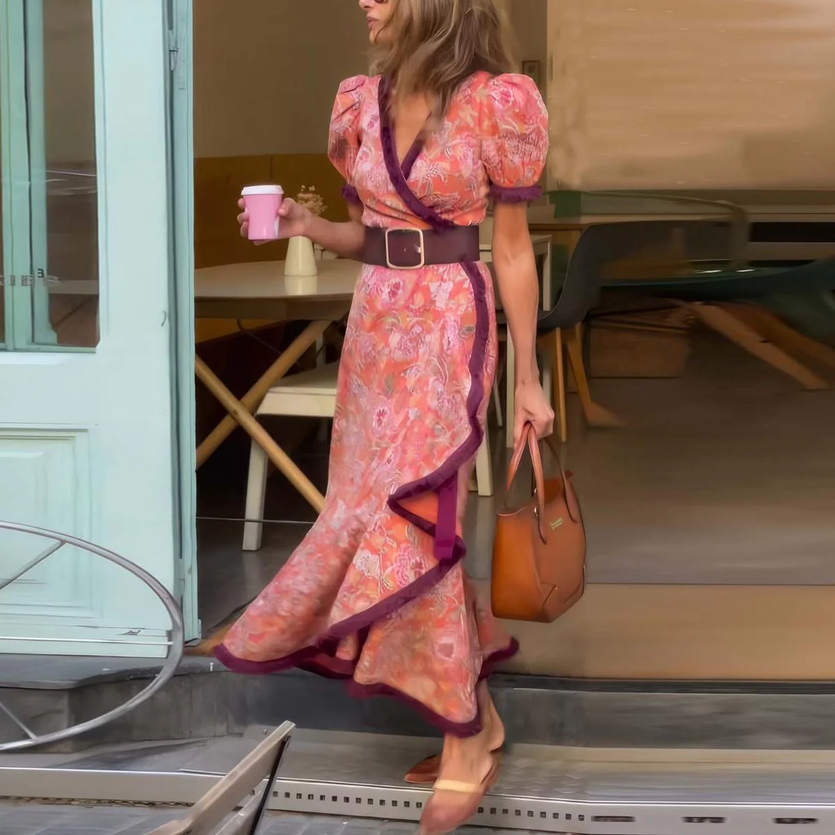 Serena | Women's Romantic Maxi Dress with Short Sleeve