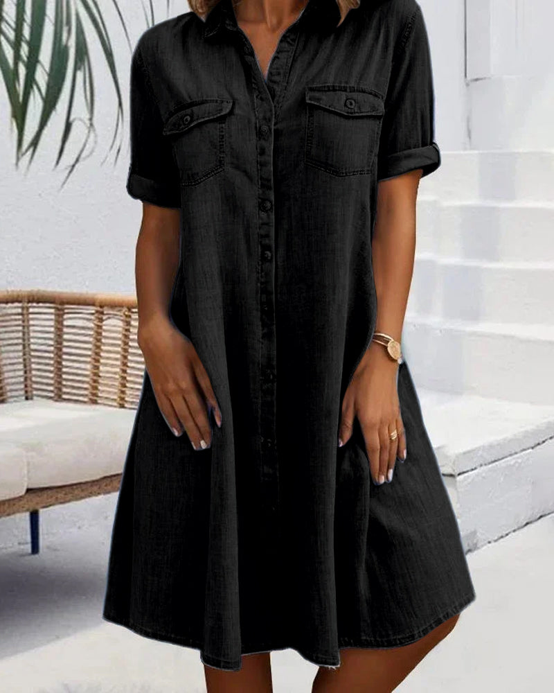 Sandra | Women's Airy Summer Dress with Round Neck and Short Sleeve