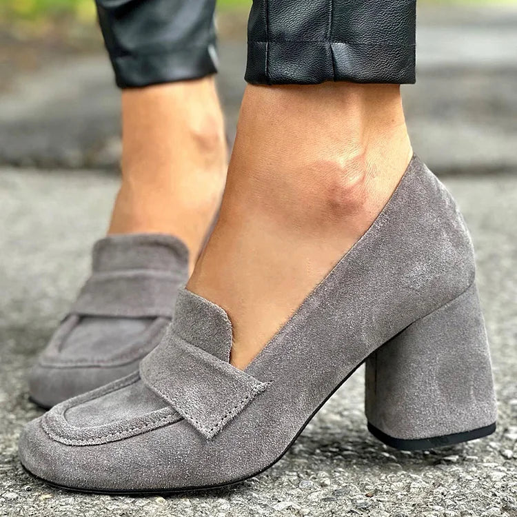 Women's Slip-On Block-heel Loafers