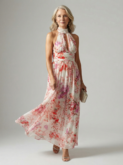 Elyon | Women's Easy Flow Maxi Dress with Halter Neck