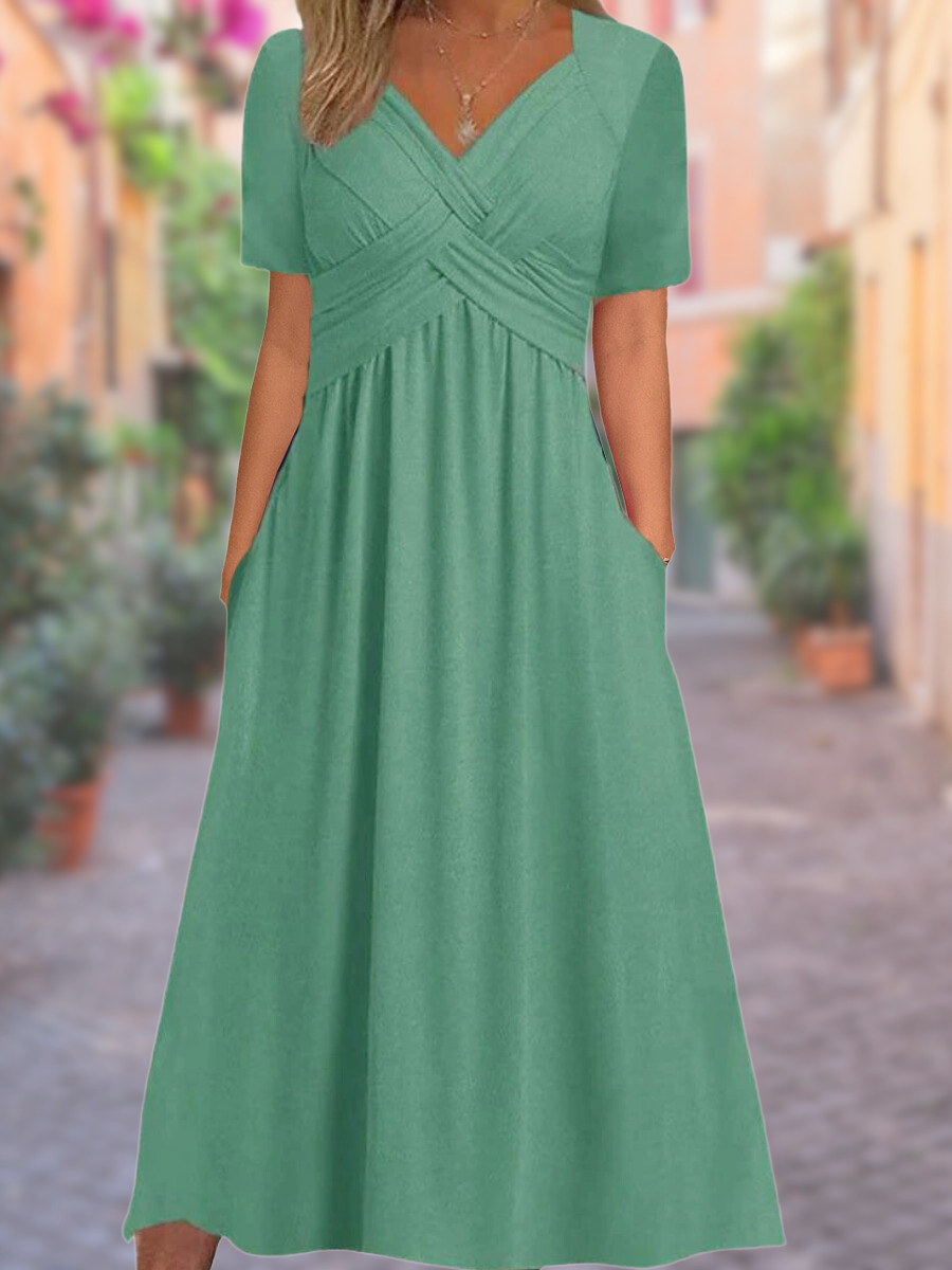 Ceola | Women's Elegant Midi Dress with Tummy Coverage
