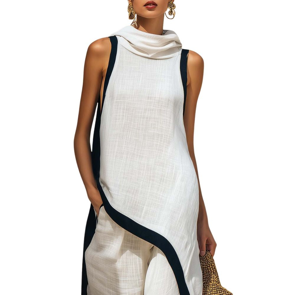 Leonora | Elegant Asymmetrical Outfit for Women with Wide Leg Trousers