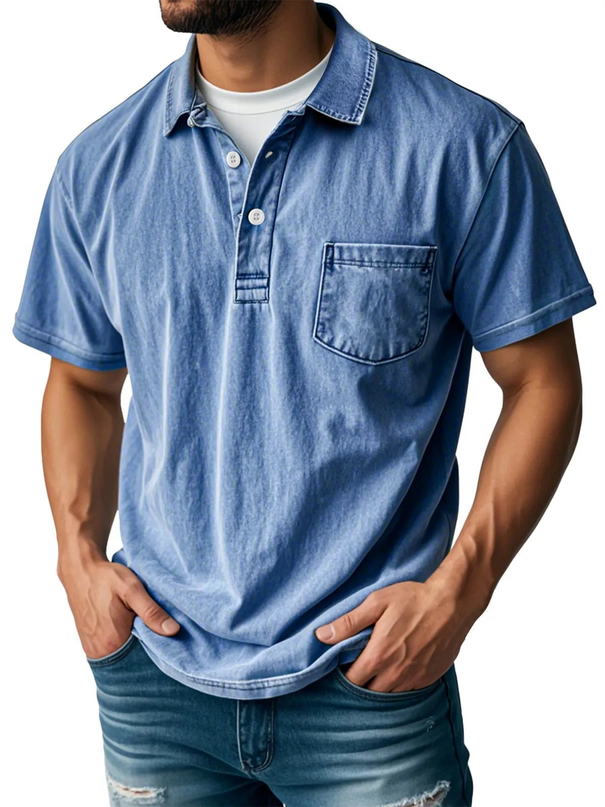 Sebastien | Men's Relaxed Casual Vintage Polo Shirt